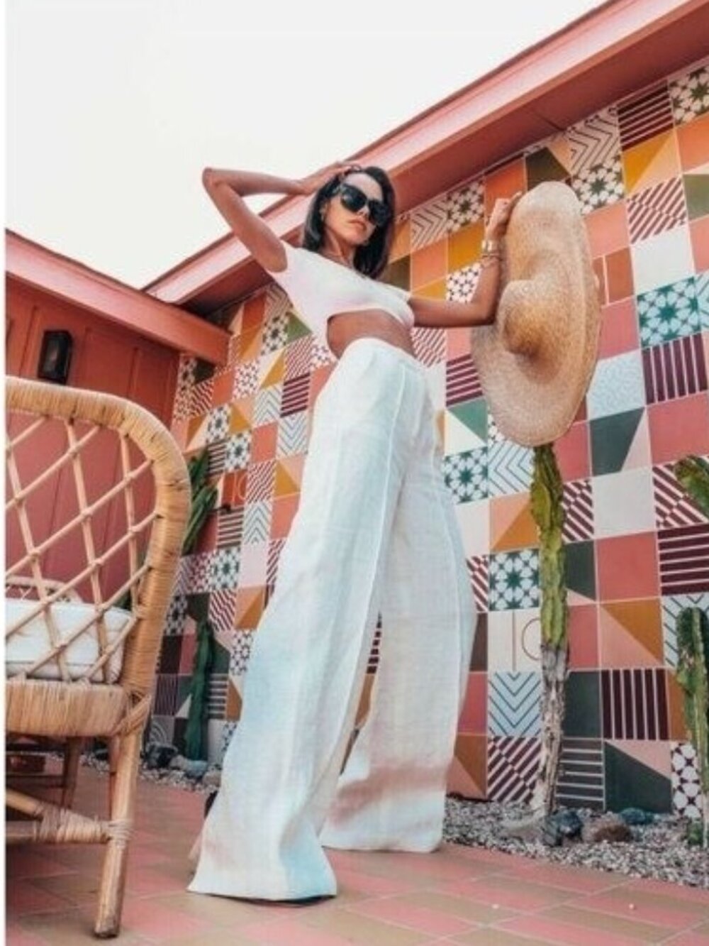 NONchalant Fabi Wide Leg Pants White